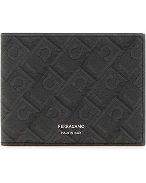 Ferragamo Salvatore Printed Leather Wallet - Black