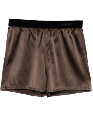 Tom Ford Satin Shorts - Brown