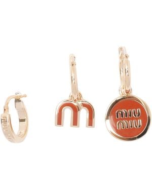 Miu Miu Logo Set Earrings - White