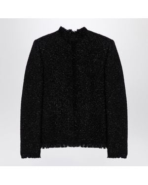 Givenchy Tweed And Lurex Crewneck Jacket - Black