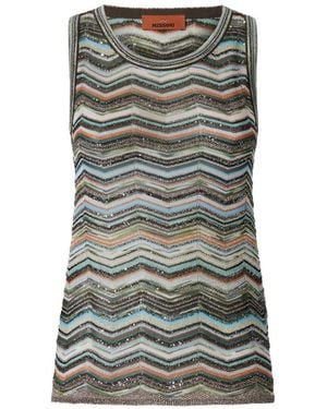Missoni Zig Zag Motiv Top - Gray