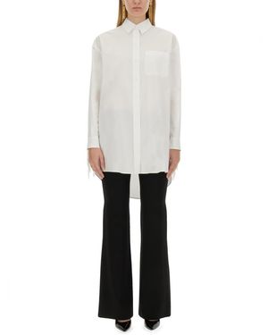 Moschino Fringe-Detail Poplin Shirt With Classic Collar - White