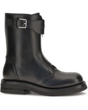 McQueen Leather Boots - Black