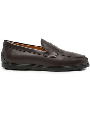 Tod's Leather Gommino Loafers - Gray