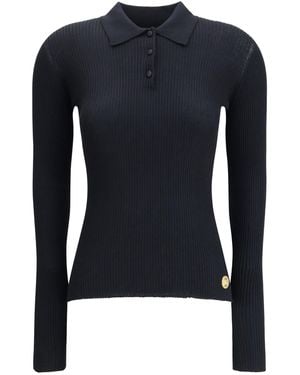Dolce & Gabbana Ribbed Polo Sweater - Blue