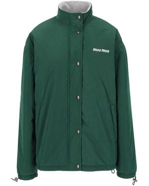 Miu Miu Pongé Blouson - Green