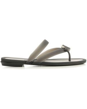 Ferragamo Vara Flip-Flops With Jelly Bow - White