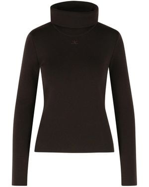 Courreges Merino Wool Turtleneck Sweater - Black