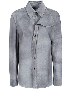 Bottega Veneta Suede Leather Shirt - Gray