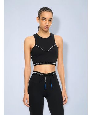 Off-White c/o Virgil Abloh Logoband Crop Top - Blue