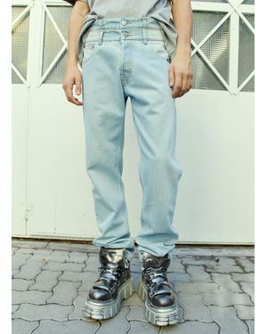 VTMNTS Double Waist Denim Jeans - Blue