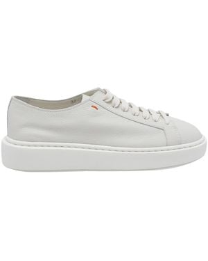 Santoni Clean Leather Sneakers - White