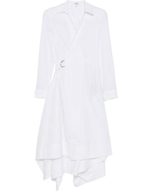Loewe Cotton Draped Dress - White