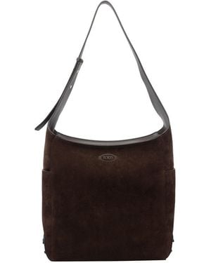Tod's Suede Shoulder Bag - Black
