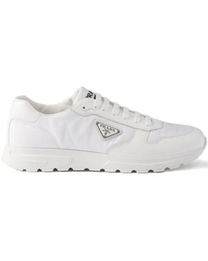 Prada Prax 01 Re-Nylon And Brushed Leather Sneakers - White