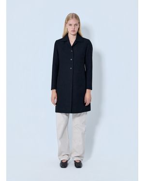 Jil Sander Single-Breasted Wool Coat - Blue