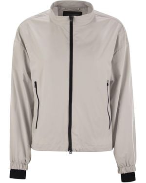 Herno Laminar Bomber Jacket With Zip - Gray