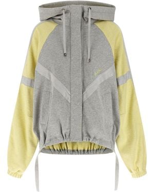 The Attico Double American Fleece Bomber Jacket Puffer Jackets - Gray