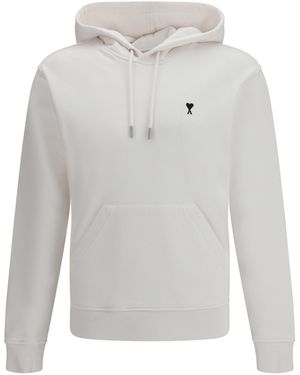 Ami Paris Ami De Coeur Cotton Hoodie - White