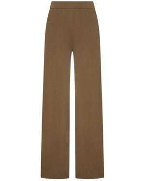 Max Mara Viscose Crepe Pants - Natural