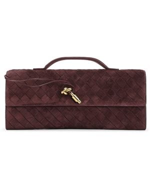 Bottega Veneta Andiamo Suede Clutch - Red
