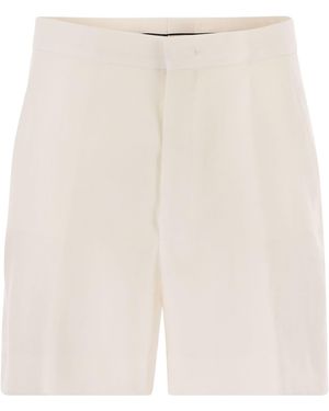 Tagliatore Elle Tailored Linen Bermuda Shorts - White