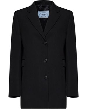 Prada Abbigliamento Compact Gabardine Single-Breasted Blazer - Black