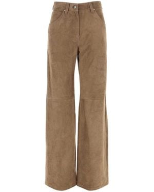 Brunello Cucinelli Biscuit Suede Pant - Natural