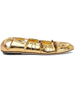 Chloé Chloã Ballet Flats Cut-Out Details - Metallic