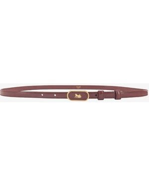 Celine Sulky Taurillon Leather Belt - White