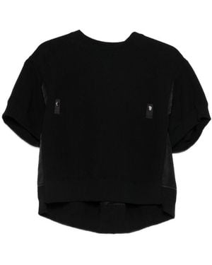 Sacai Cotton And Nylon Top - Black