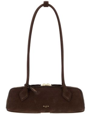 Alaïa Teckel Mini Shoulder Handbag With Golden Metal Finishing - White
