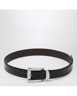 Versace Leather Belt With Logo Lettering - Brown