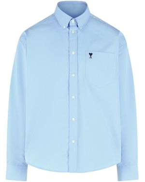 Ami Paris 'Boxy' Light Cotton Shirt - Blue