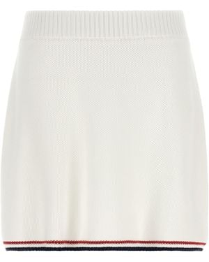 Brunello Cucinelli Piquet-Effect Skirt - White