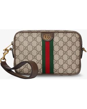 Gucci Ophidia Gg Supreme Fabric Crossbody Bag - Gray