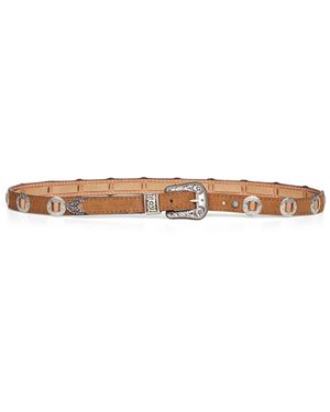 Golden Goose Light Nubuck Thin Lace Belt With Inlays - White