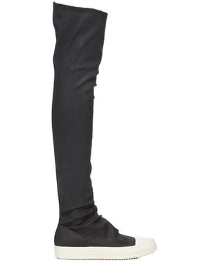 Rick Owens Over-The-Knee Sneaks Denim - Black