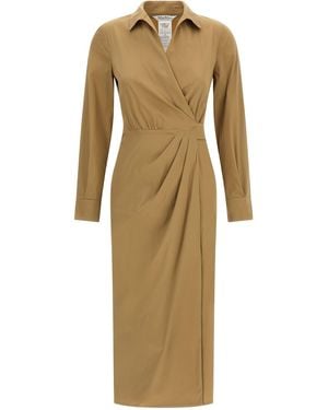 Max Mara Cotton Midi Dress - Natural