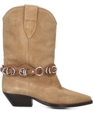 Isabel Marant Duerto Leather Boots - Natural