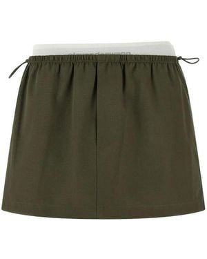 Alexander Wang Double-Layer Elastic-Waistband Skirt - Green