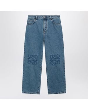 Loewe Baggy Anagram Embroidered Jeans - Blue