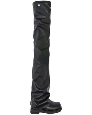 The Attico Robin Otk Thigh High Flat - Black