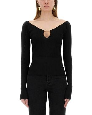 Jacquemus Slim Fit Top With Deep V-Neckline in Brown | Lyst