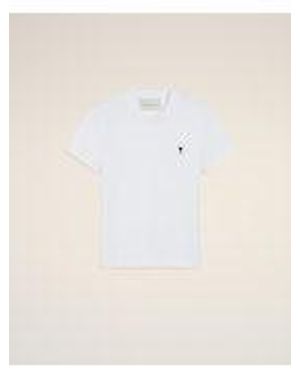Ami Paris Tshirt With Contrasted Ami De Coeur - Natural