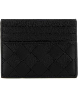 Bottega Veneta Leather Card Holder - Black