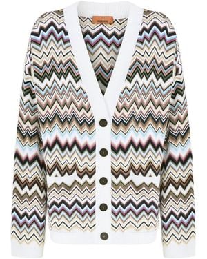 Missoni Wool Blend Cardigan - White