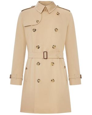 Burberry Kensington Heritage Mid-Length Trench Coat - Natural
