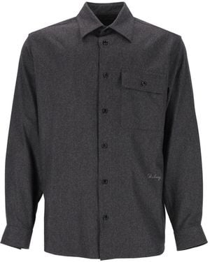 Burberry Wool And Cashmere Overshirt - Gray