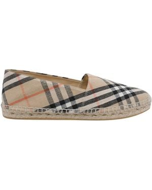 Burberry Check Mews Espadrilles - Gray